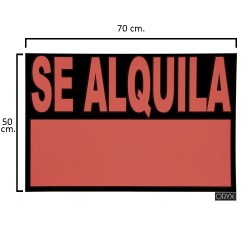 Cartel Se Alquila  70x50 cm.